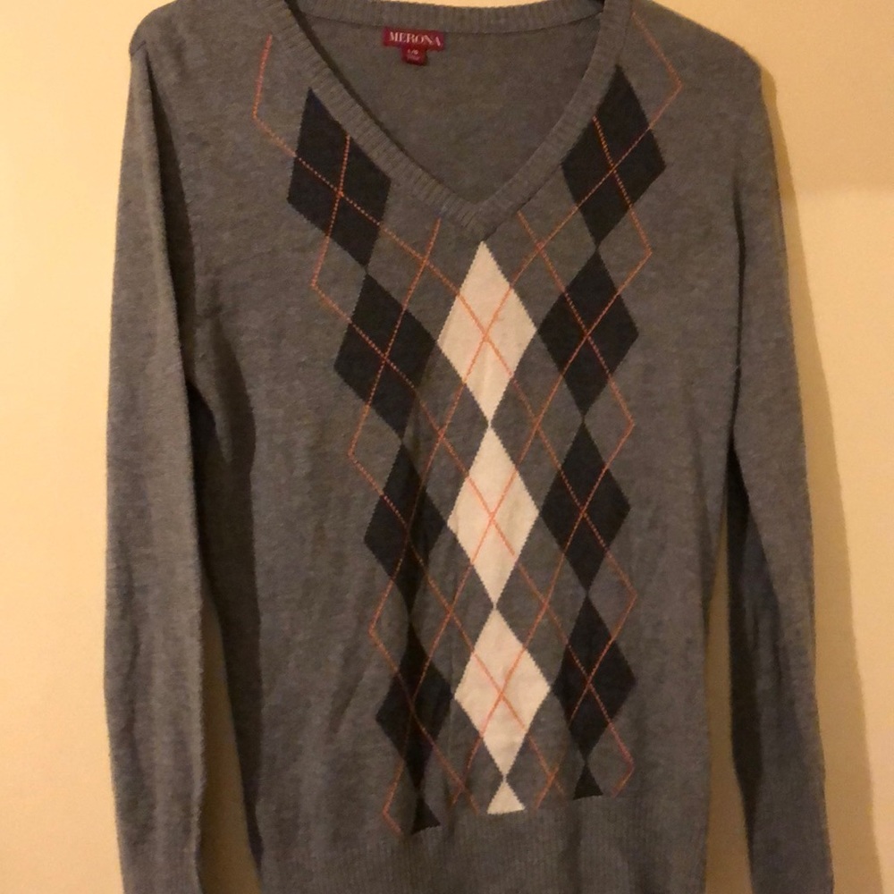 Gray V-neck Sweater